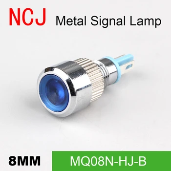 NCJ 8 мм LED сигнална лампа индикатор метална сигнална лампа предупредителен светлинен сигнал пилотен светлина лодка светлина на арматурното табло на автомобила 3 от 6 в 12 В 24 в 110-220 В