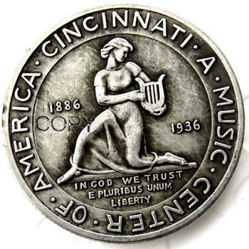 САЩ 1936 Синсинати айде Полудолларовая сребърно покритие копирни монета
