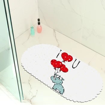 Карикатура овална подложка за вана нескользящая издънка баня декоративни постелки за баня екологично чисти тоалетната килим PVC душ кабина мат Мат