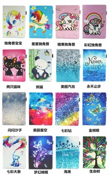 Кожен калъф ПУ за Samsung Galaxy Tab A A2 2018 10.5 inch T590 T595 T597 SM-T590 Cover Funda Tablet Fashion Painted Stand Shell