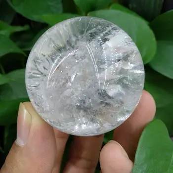 40 мм натурален красив кварцов камък бяла кристална топка лечение за изцеление на
